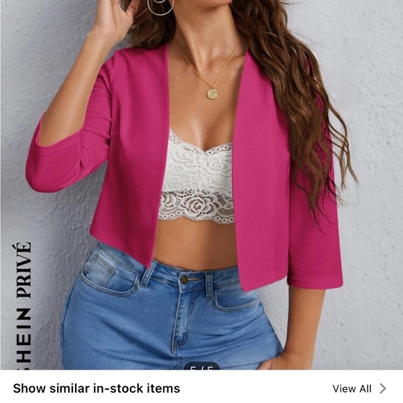 SHEIN Bold pink cropped blazer - Picture 5 of 5